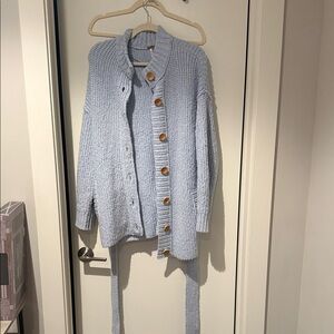 Cozy Free People Blue Knit Cardigan